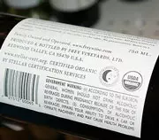 organic wine label